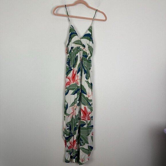 Billabong Woman’s Like Minded Curve Hem Maxi Dress Size XS Tropical Floral - Picture 1 of 7